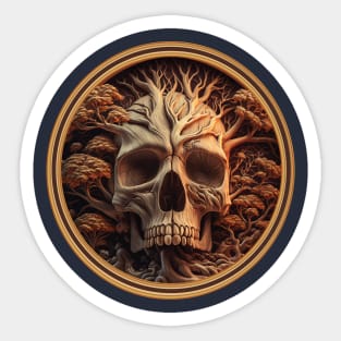 skull and the tree of life Sticker